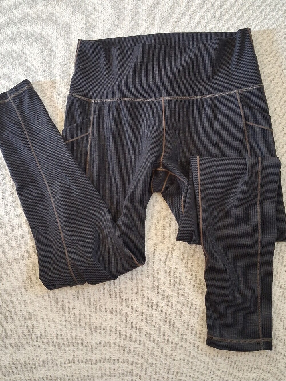 prana ♡ ribbed pocket legging high waist medium utility crunchy athleisure earth